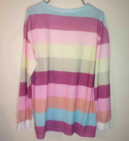 Long Sleeve multi colored lightweight round Neck Pullover sweater blouse - Picture 6 of 15